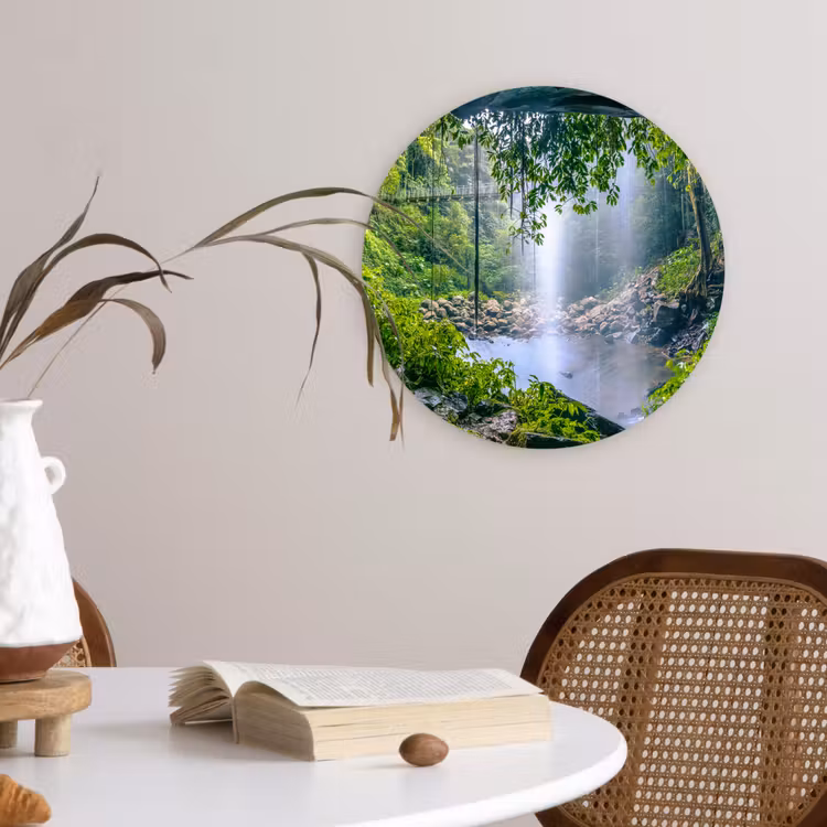 Muurcirkel - Jungle - Regenwoud - Water - Waterval - Planten — 4