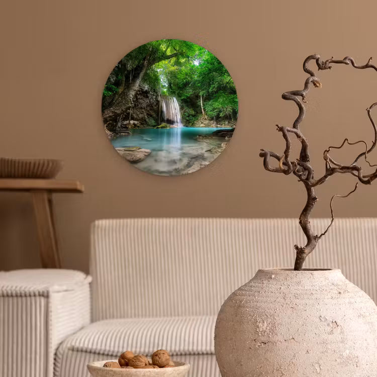 Muurcirkel - Jungle - Waterval - Planten - Water - Natuur — 2