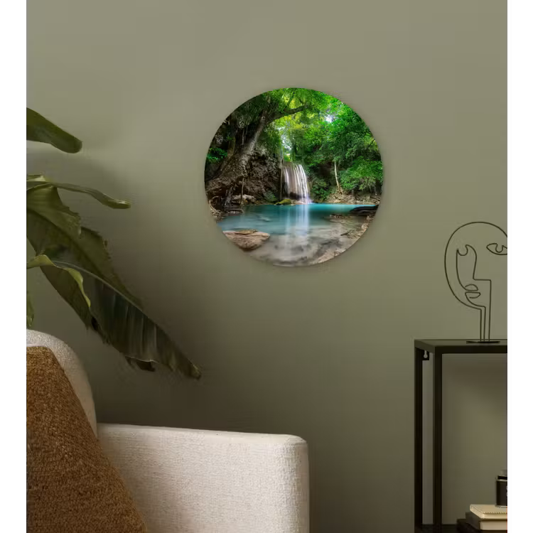Muurcirkel - Jungle - Waterval - Planten - Water - Natuur — 3