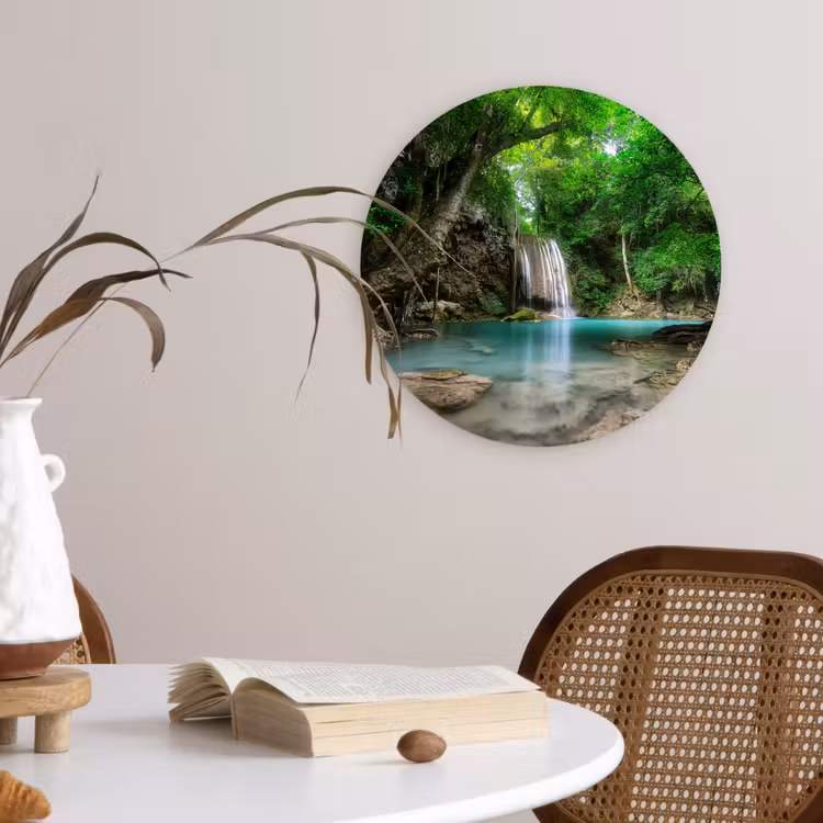 Muurcirkel - Jungle - Waterval - Planten - Water - Natuur — 4