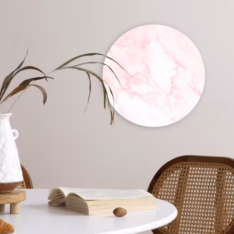 Muurcirkel - Marmer - Wit - Roze - Chic - Marmerlook — 4