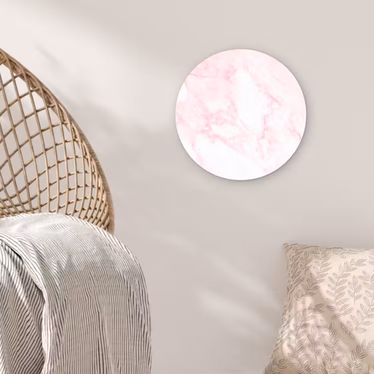 Muurcirkel - Marmer - Wit - Roze - Chic - Marmerlook — 5