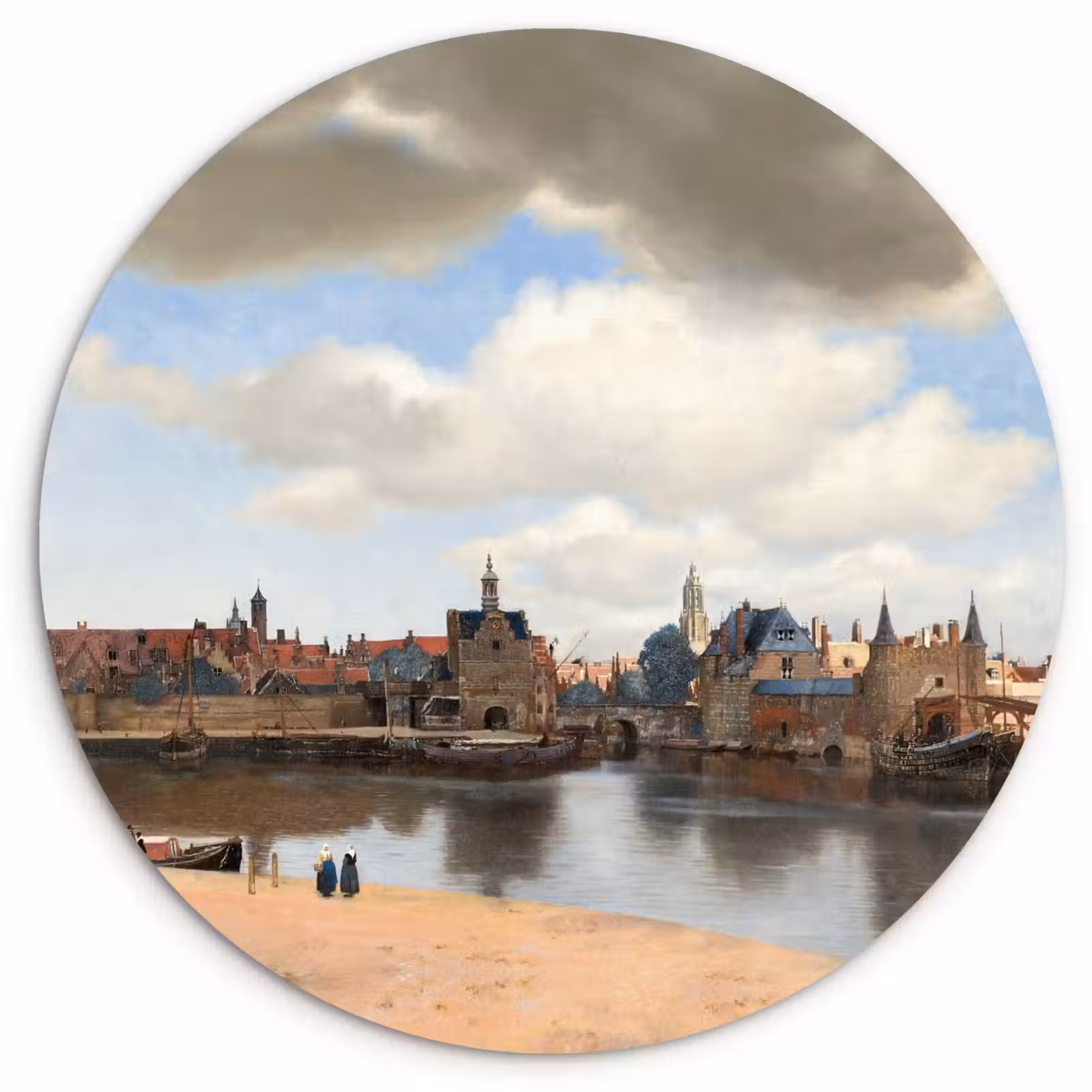 Muurcirkel - Gezicht op Delft - Schilderij van Johannes Vermeer — 1