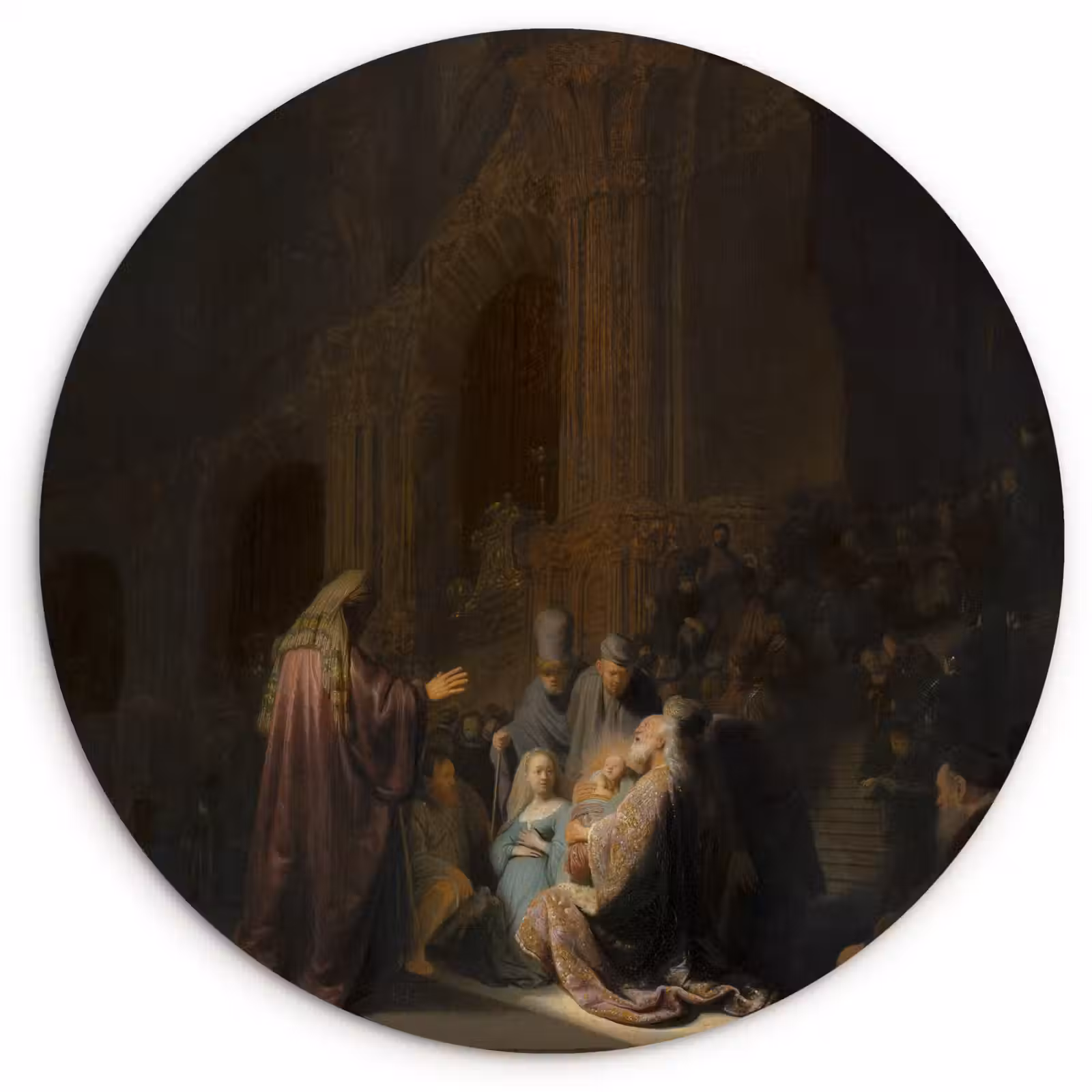 Muurcirkel - Het loflied van Simeon - Schilderij van Rembrandt van Rijn — 1