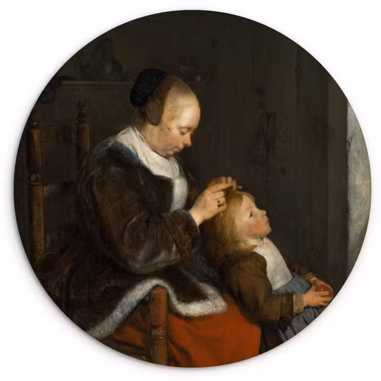 Muurcirkel - De luizenjacht - Schilderij van Gerard ter Borch — 1