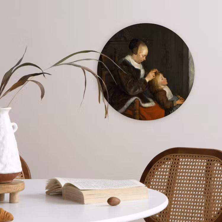 Muurcirkel - De luizenjacht - Schilderij van Gerard ter Borch — 4