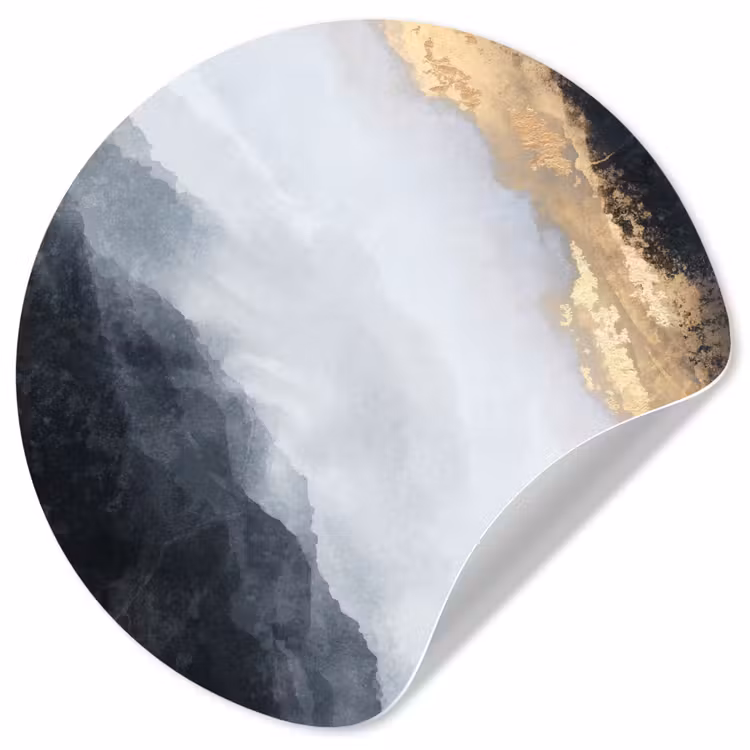 Behangcirkel - Abstract - Verf - Goud - Zwart - Marmer — 1