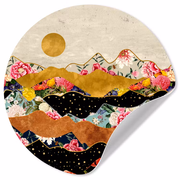 Behangcirkel - Goud - Bloemen - Print - Abstract - Landschap - Patronen — 1