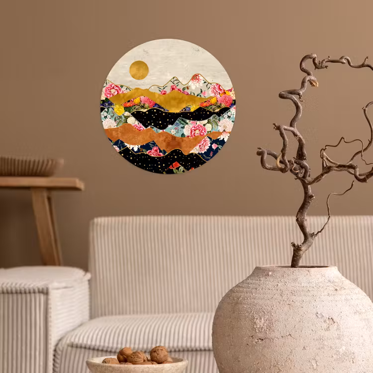 Behangcirkel - Goud - Bloemen - Print - Abstract - Landschap - Patronen — 2