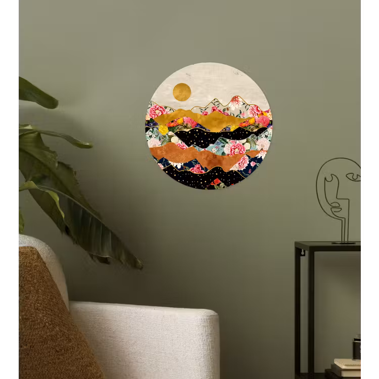 Behangcirkel - Goud - Bloemen - Print - Abstract - Landschap - Patronen — 3