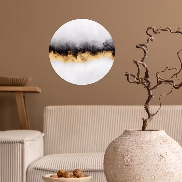 Behangcirkel - Goud - Chic - Abstract - Zwart - Wit - Luxe — 2