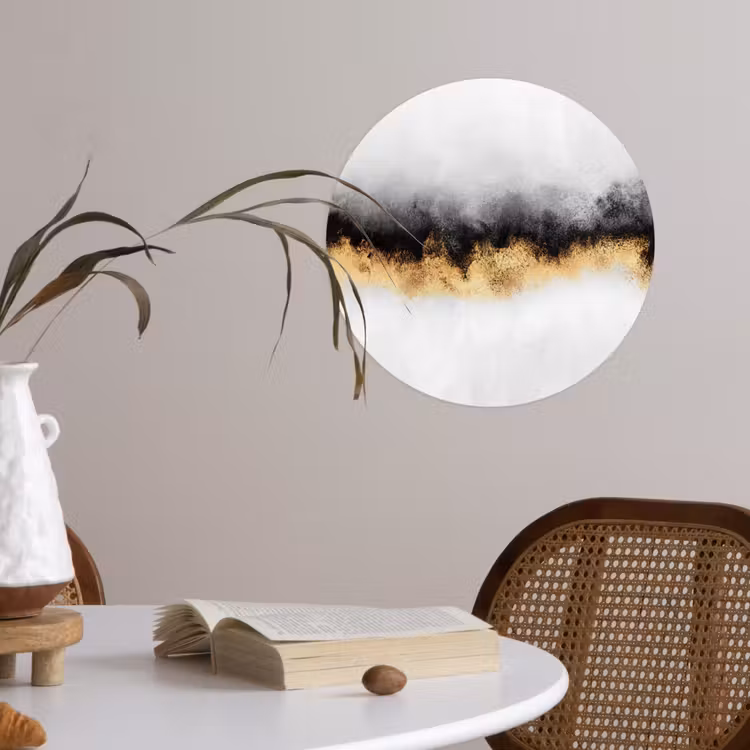 Behangcirkel - Goud - Chic - Abstract - Zwart - Wit - Luxe — 4