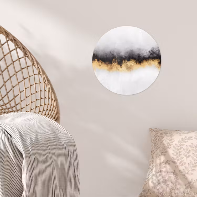 Behangcirkel - Goud - Chic - Abstract - Zwart - Wit - Luxe — 5