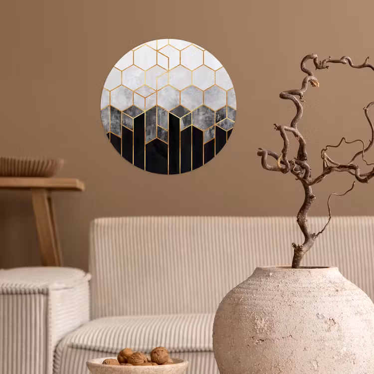 Behangcirkel - Goud - Hexagon - Chic - Patronen - Luxe — 2
