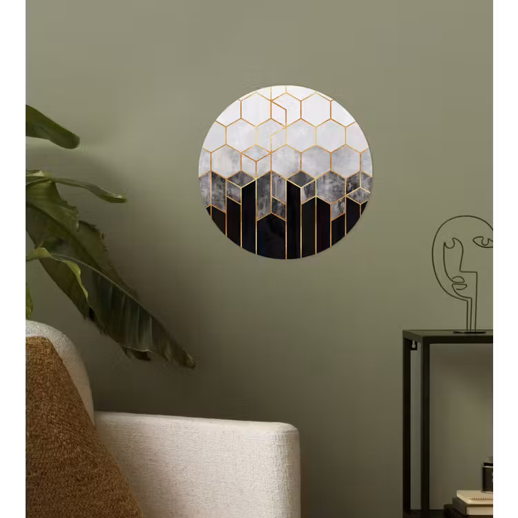 Behangcirkel - Goud - Hexagon - Chic - Patronen - Luxe — 3