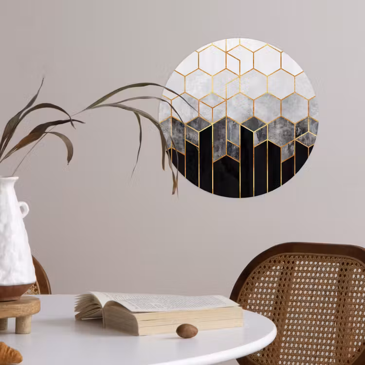 Behangcirkel - Goud - Hexagon - Chic - Patronen - Luxe — 4