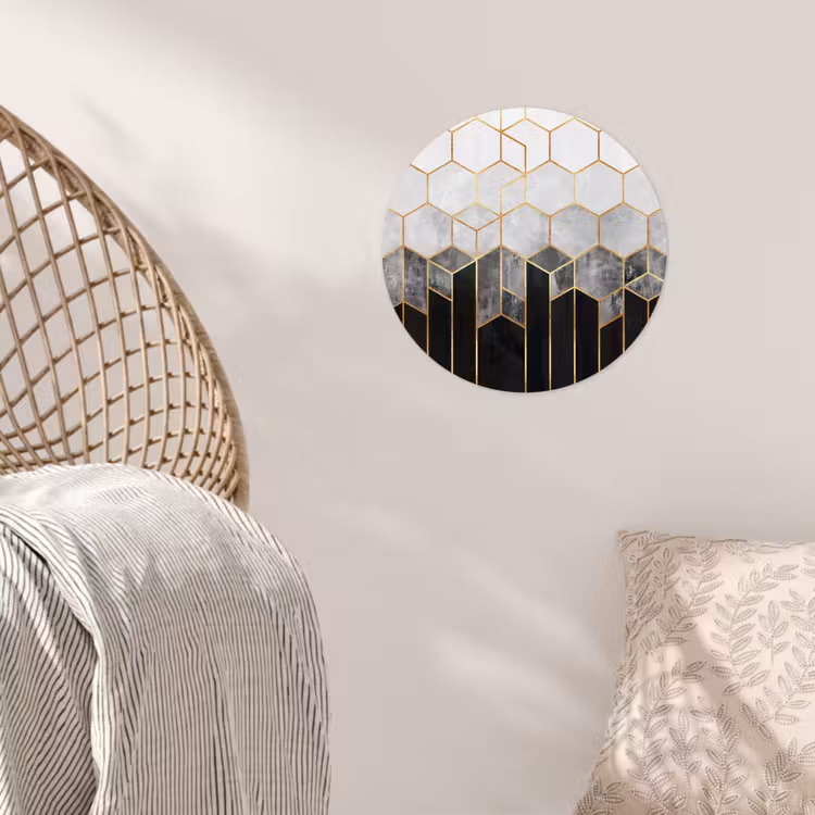 Behangcirkel - Goud - Hexagon - Chic - Patronen - Luxe — 5