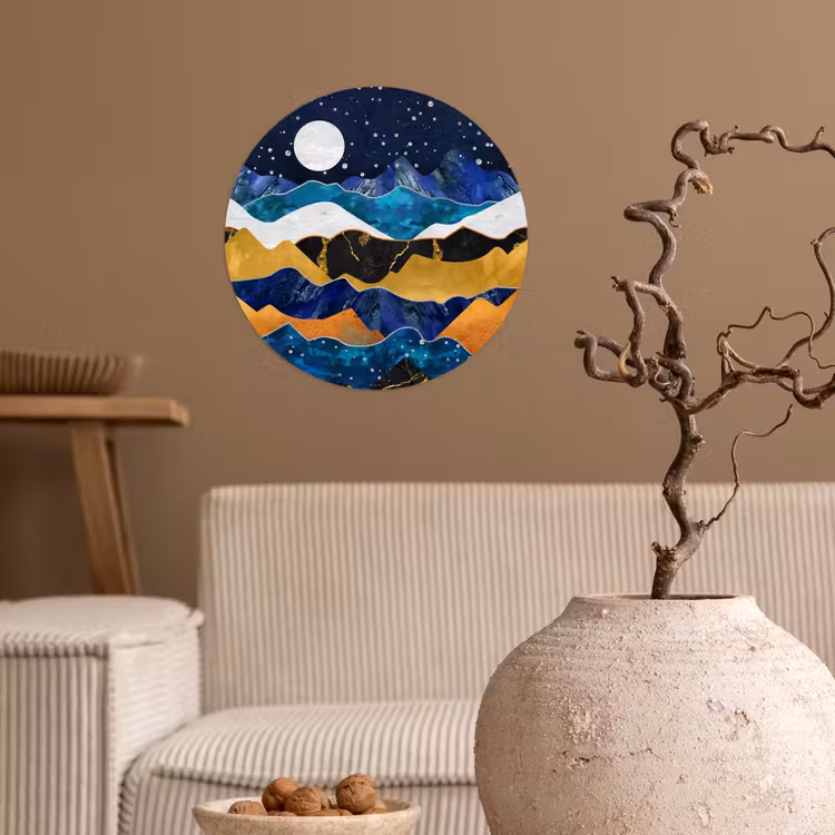 Behangcirkel - Nacht - Goud - Marmer - Abstract - Landschap - Berg — 2