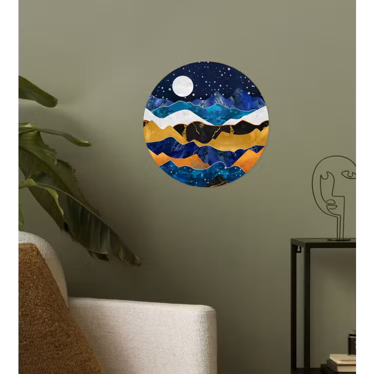 Behangcirkel - Nacht - Goud - Marmer - Abstract - Landschap - Berg — 3