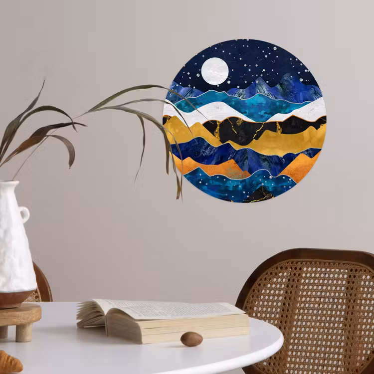 Behangcirkel - Nacht - Goud - Marmer - Abstract - Landschap - Berg — 4