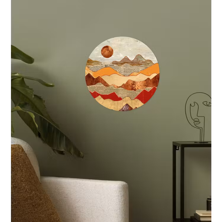 Behangcirkel - Vintage - Krant - Brons - Abstract - Landschap - Kleuren — 3