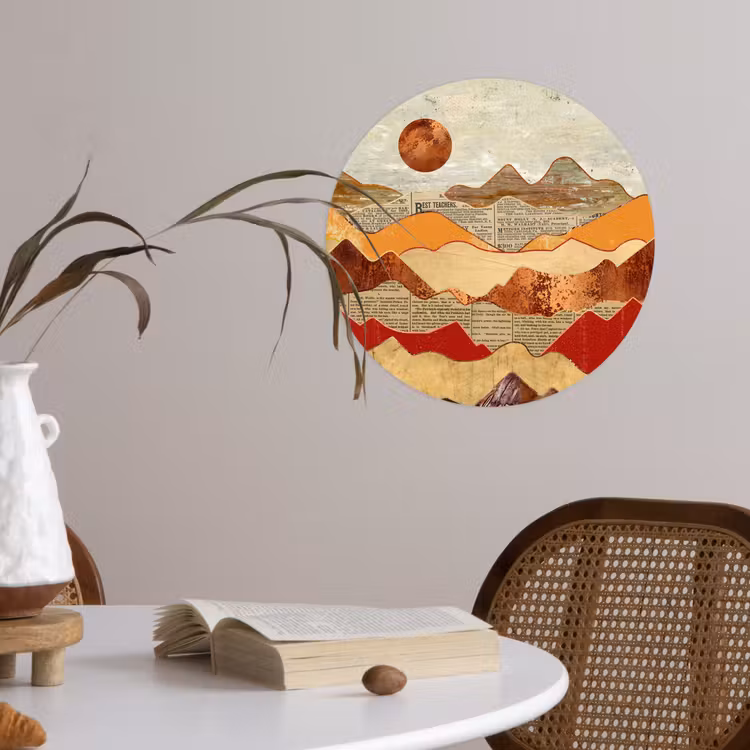 Behangcirkel - Vintage - Krant - Brons - Abstract - Landschap - Kleuren — 4