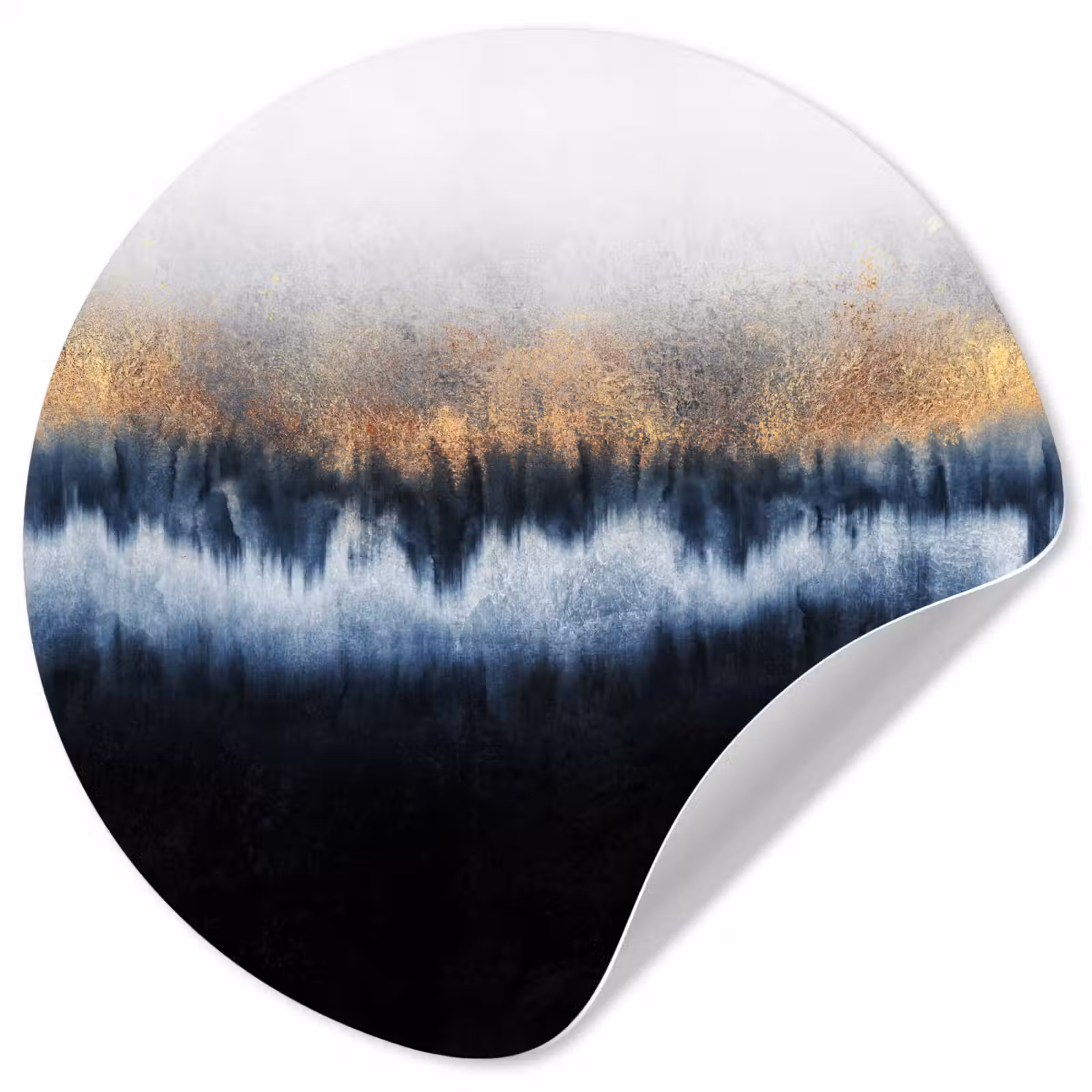 Behangcirkel - Abstract - Goud - Luxe - Blauw — 1