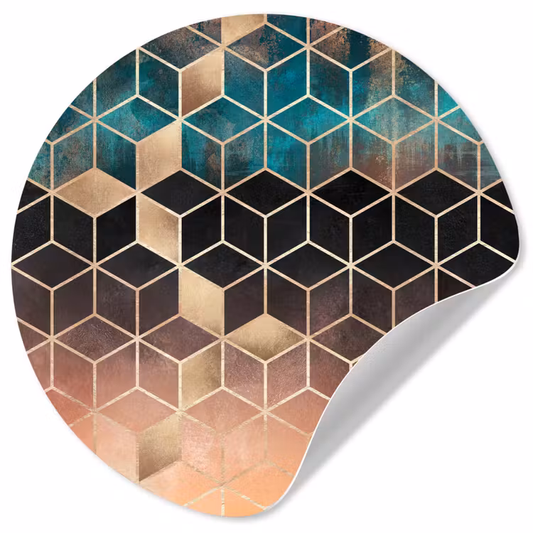 Behangcirkel - Abstract - Kubus - Goud - Patronen - Luxe — 1