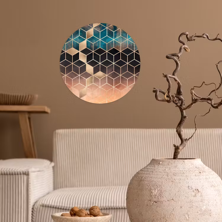 Behangcirkel - Abstract - Kubus - Goud - Patronen - Luxe — 2