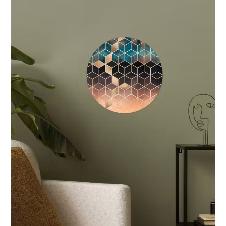 Behangcirkel - Abstract - Kubus - Goud - Patronen - Luxe — 3
