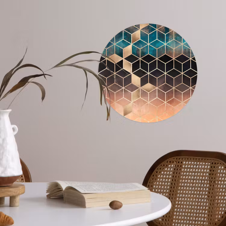 Behangcirkel - Abstract - Kubus - Goud - Patronen - Luxe — 4