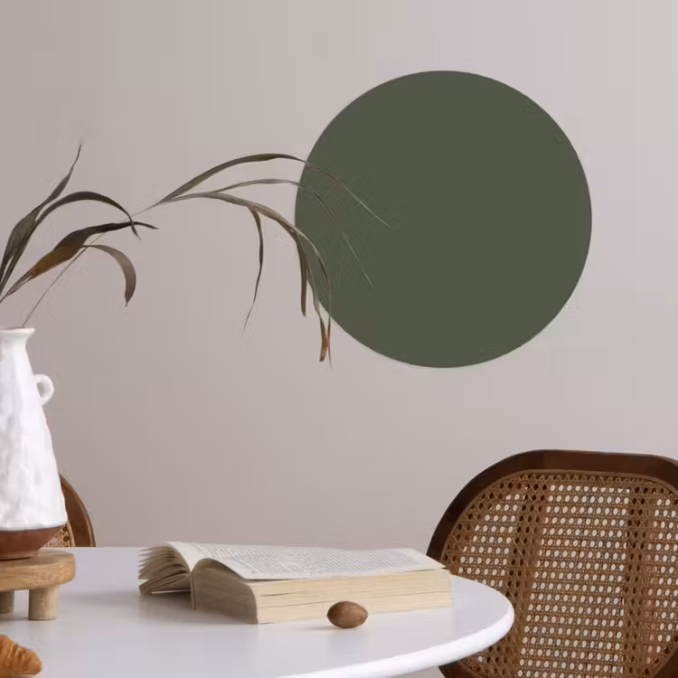Behangcirkel - Groen - Effen kleur - Olijfgroen — 4