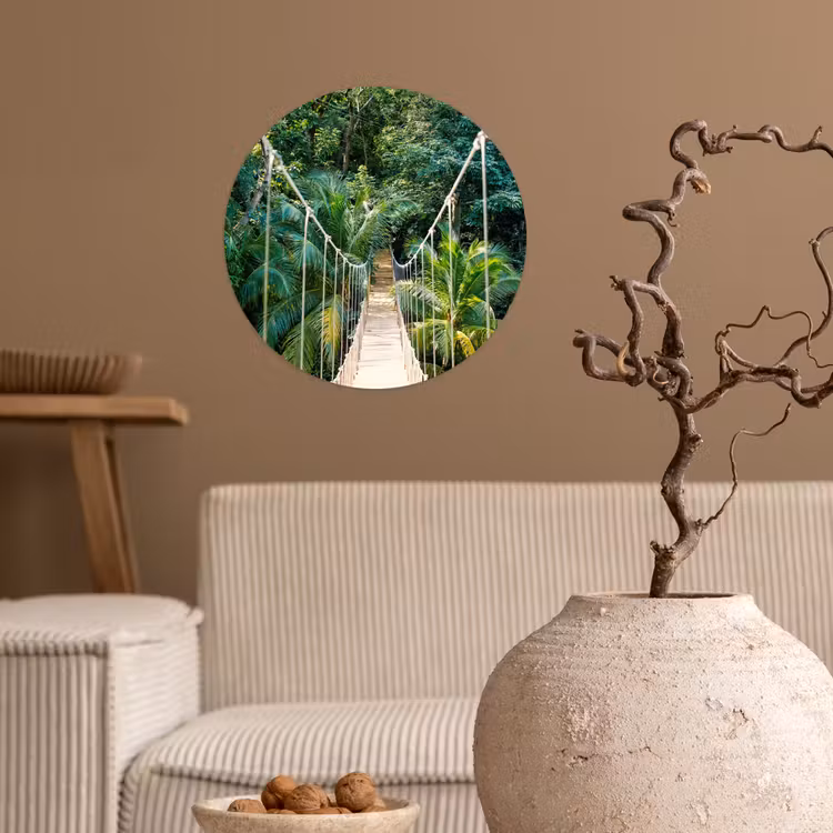 Behangcirkel - Jungle - Palmboom - Brug - Natuur - Planten — 2