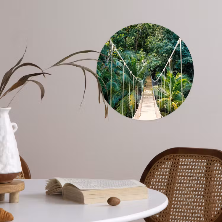 Behangcirkel - Jungle - Palmboom - Brug - Natuur - Planten — 4