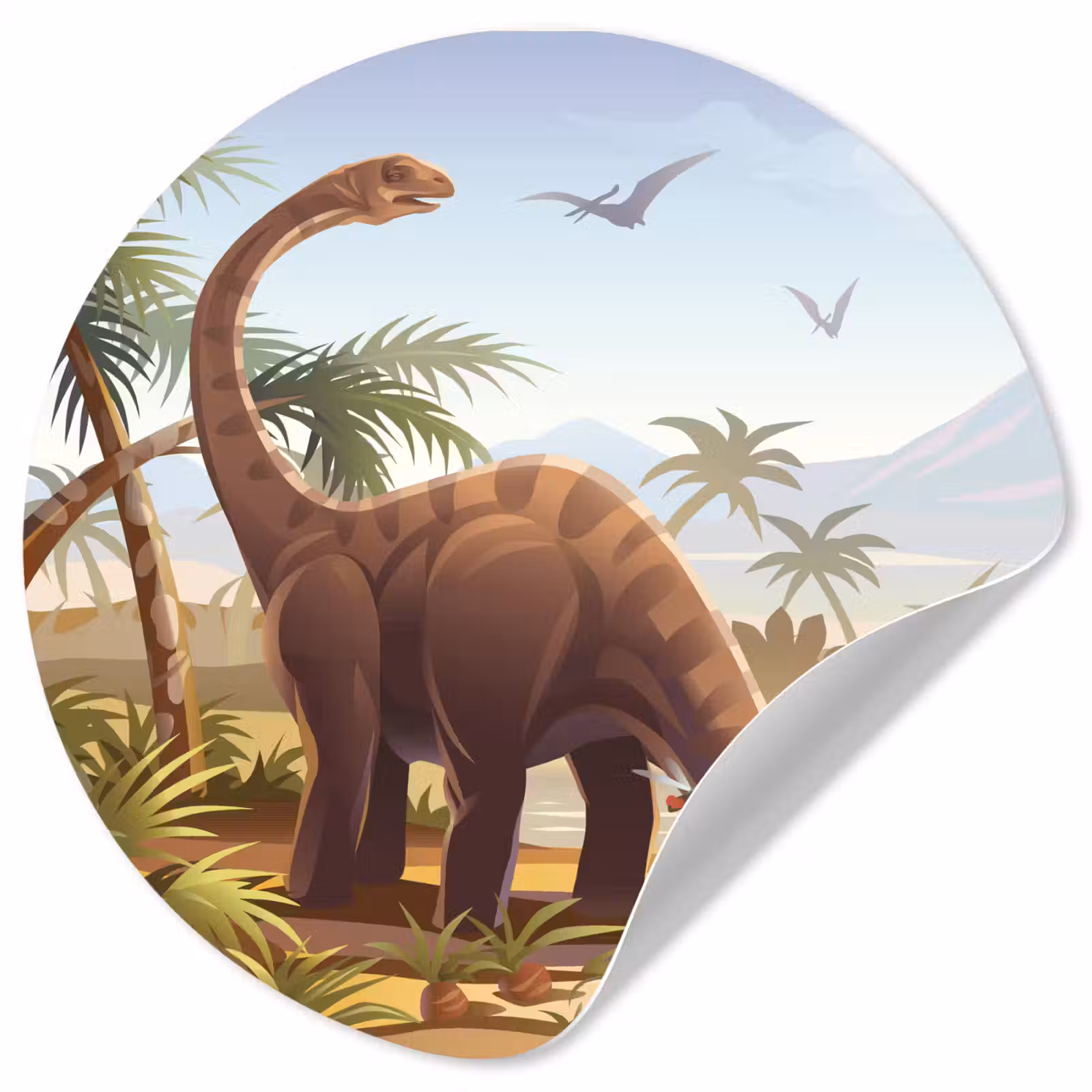 Behangcirkel - Dinosaurus - Landschap - Tropisch - Kinderen - Jongens — 1