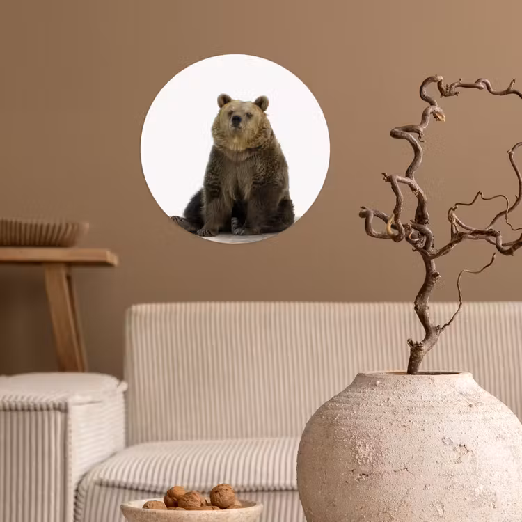Behangcirkel - Bruine beer - Dieren - Beer - Schattig - Jongens - Meisjes — 2