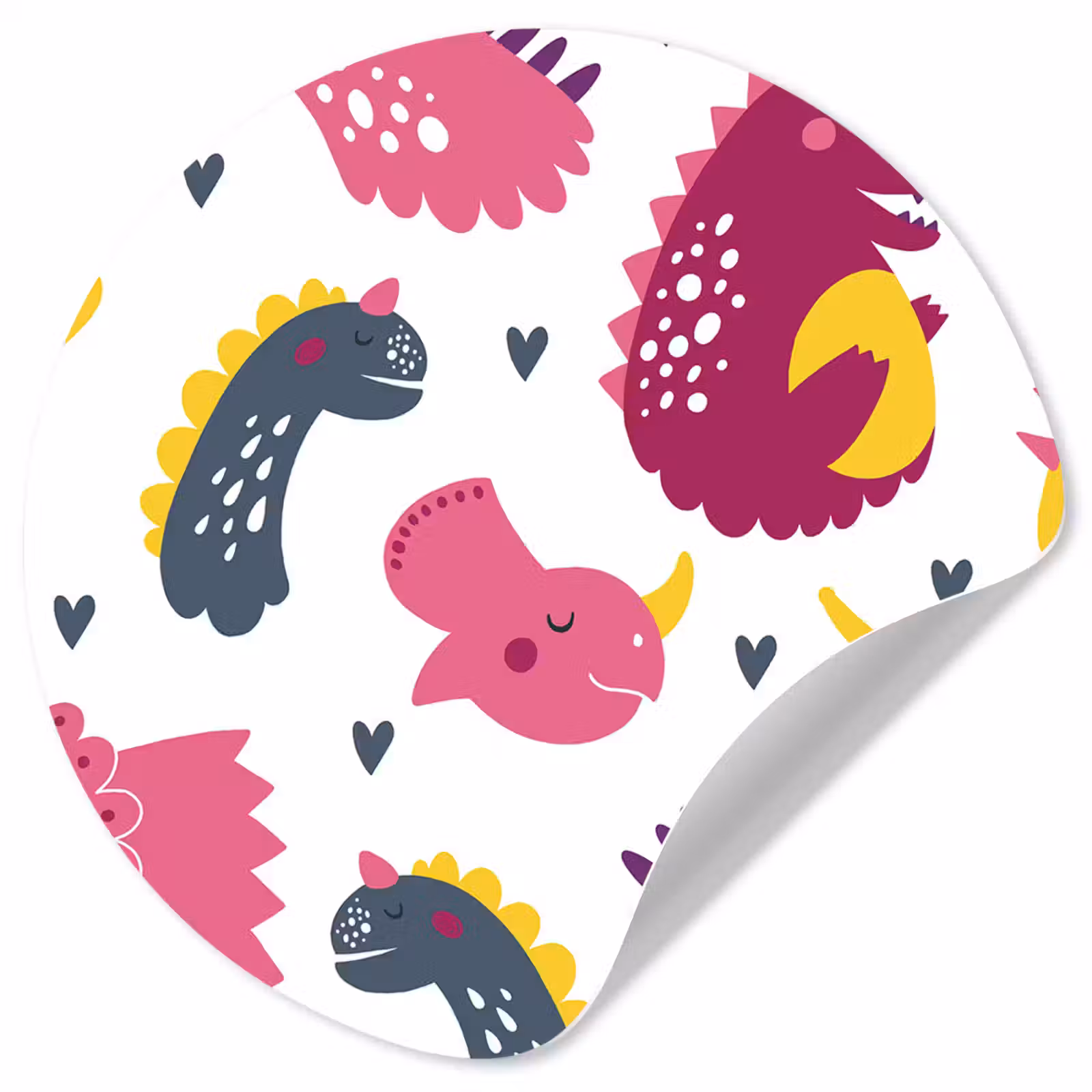 Behangcirkel - Dino - Patronen - Kind - Roze - Meisjes — 1