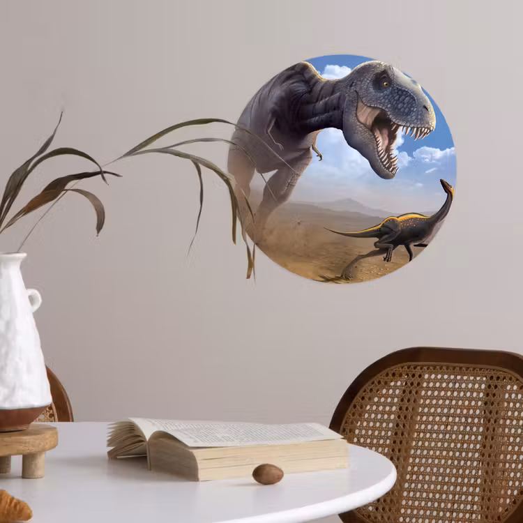 Behangcirkel - Dino - Wilde dieren - Tekening - Kinderen - Jongens - Kinderen — 4
