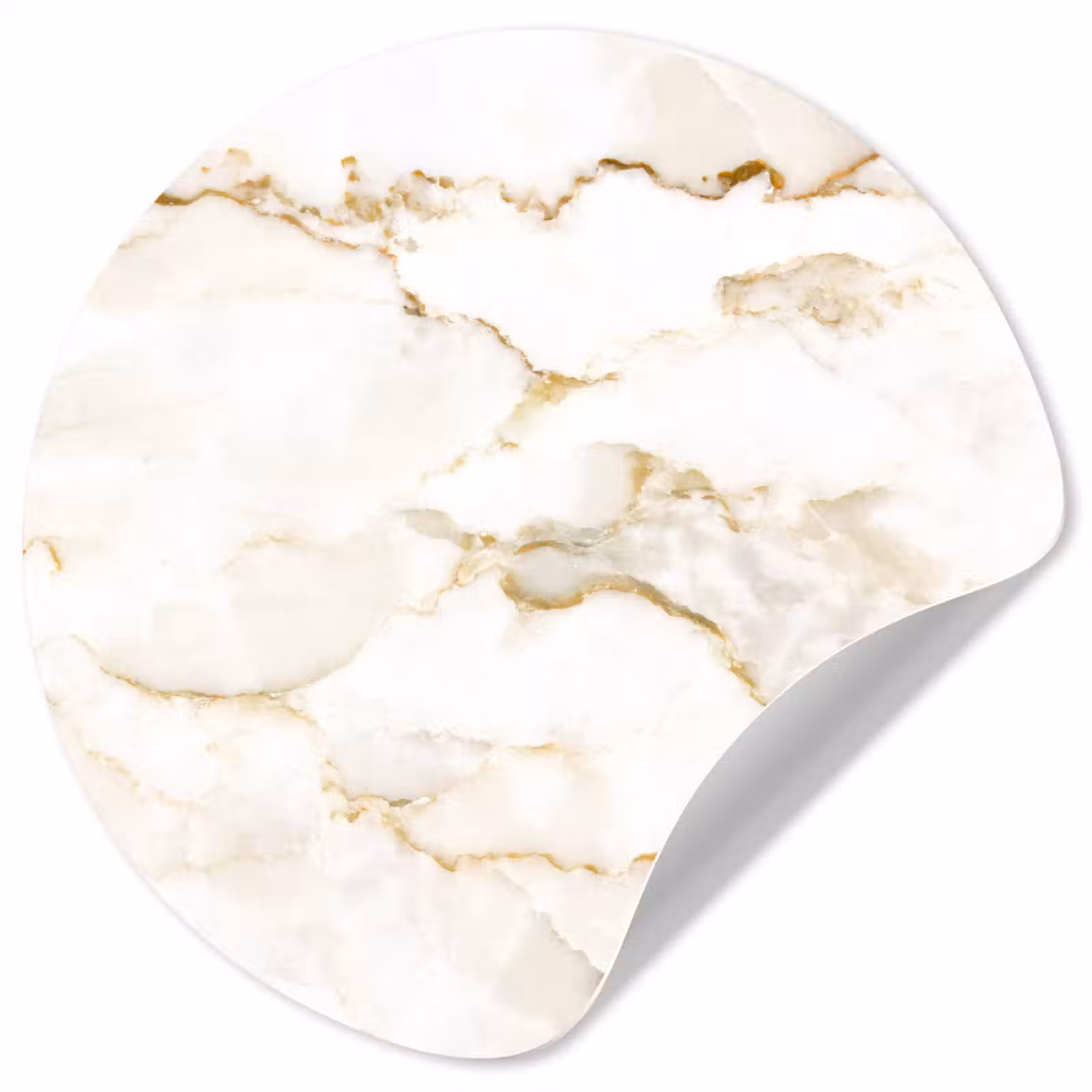 Behangcirkel - Marmer - Kalk - Goud - Luxe - Marmerlook - Wit — 1