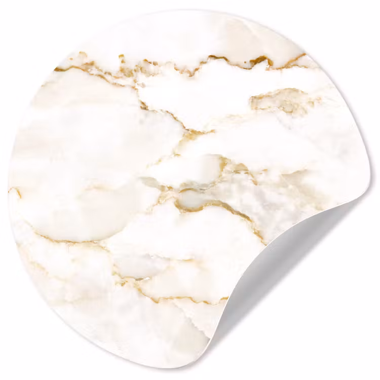 Behangcirkel - Marmer - Kalk - Goud - Luxe - Marmerlook - Wit — 1