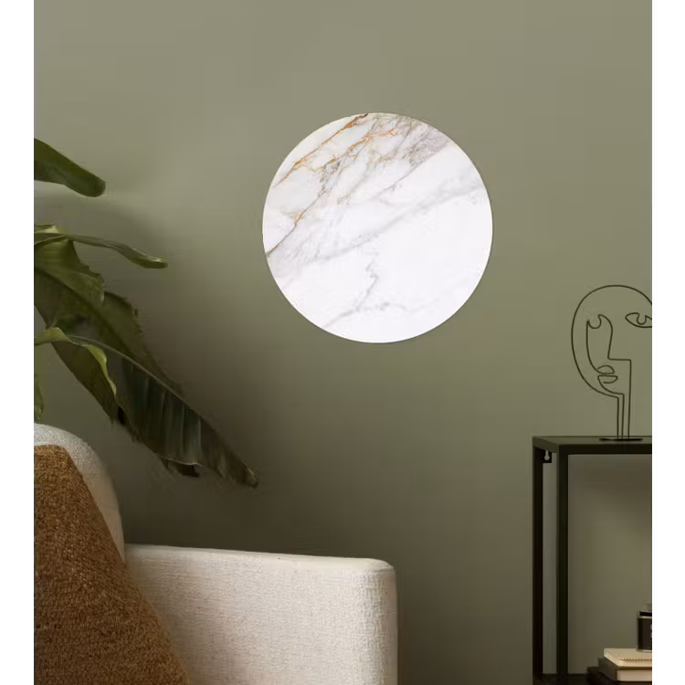 Behangcirkel - Marmer - Steen - Wit - Goud - Marmerlook - Steen - Luxe — 3