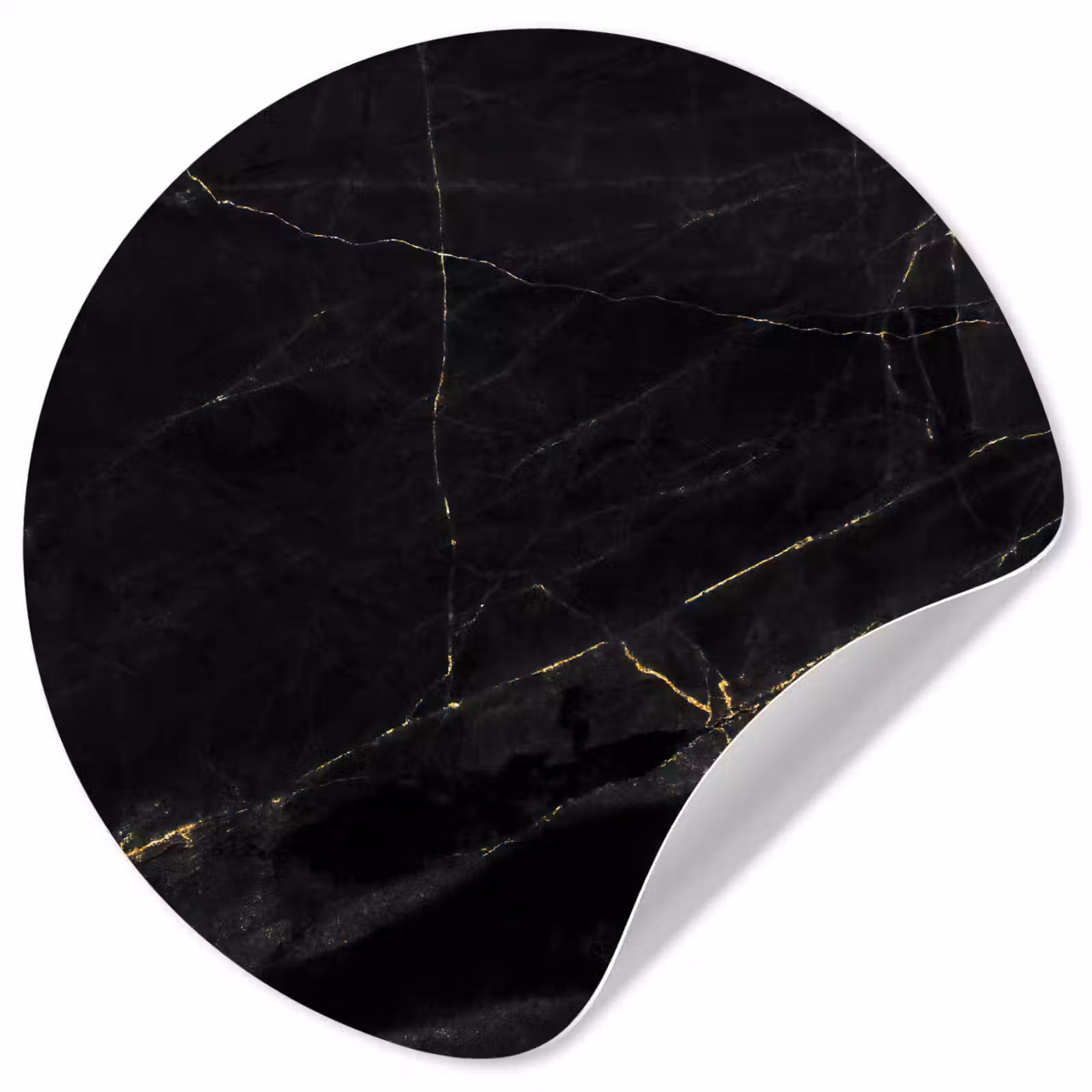 Behangcirkel - Marmer look - Luxe - Zwart - Goud — 1