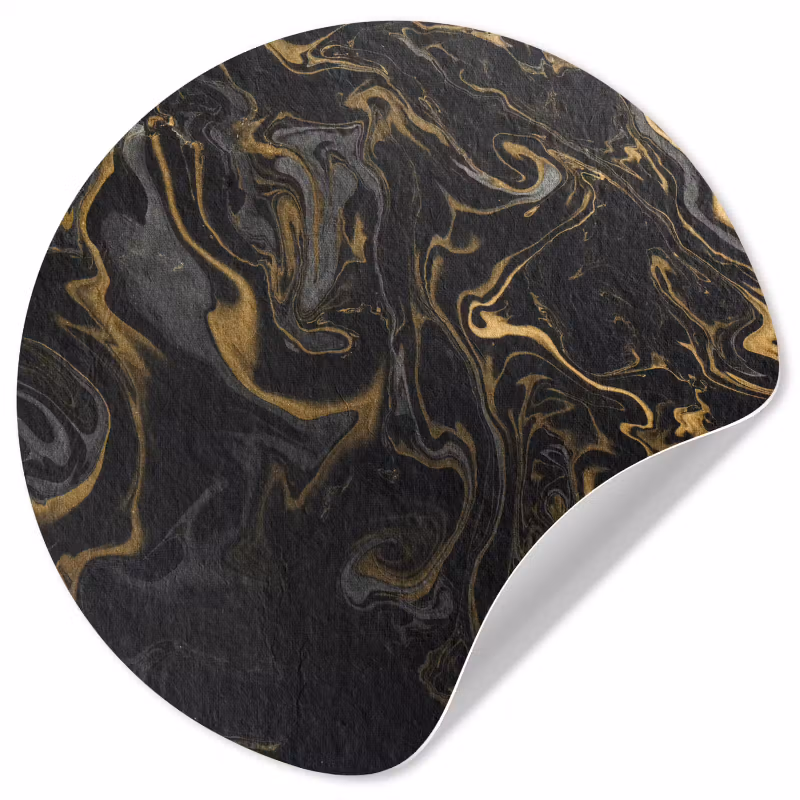 Behangcirkel - Marmer - Textuur - Grijs - Goud - Marmerlook - Luxe — 1