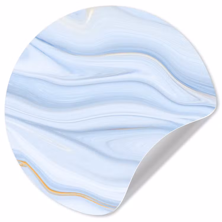 Behangcirkel - Marmer - Golf - Blauw - Patronen - Marmerlook - Pastel — 1