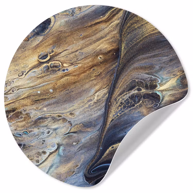 Behangcirkel - Marmer - Goud - Waterverf - Textuur - Marmerlook — 1