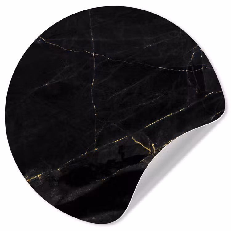 Behangcirkel - Marmer look - Luxe - Zwart - Goud — 1