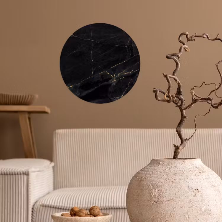 Behangcirkel - Marmer look - Luxe - Zwart - Goud — 2
