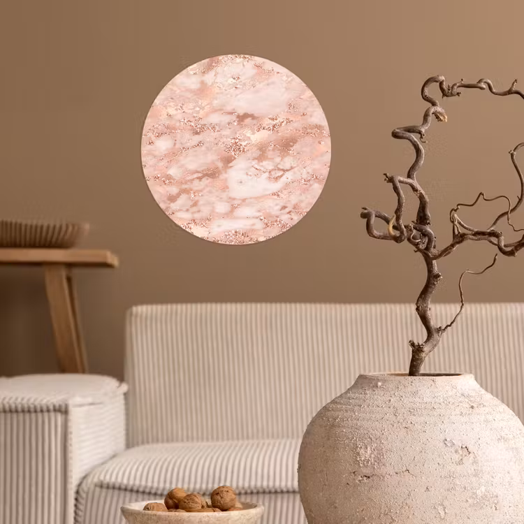 Behangcirkel - Marmer - Luxe - Roségoud - Roze - Glitter - Marmerlook — 2