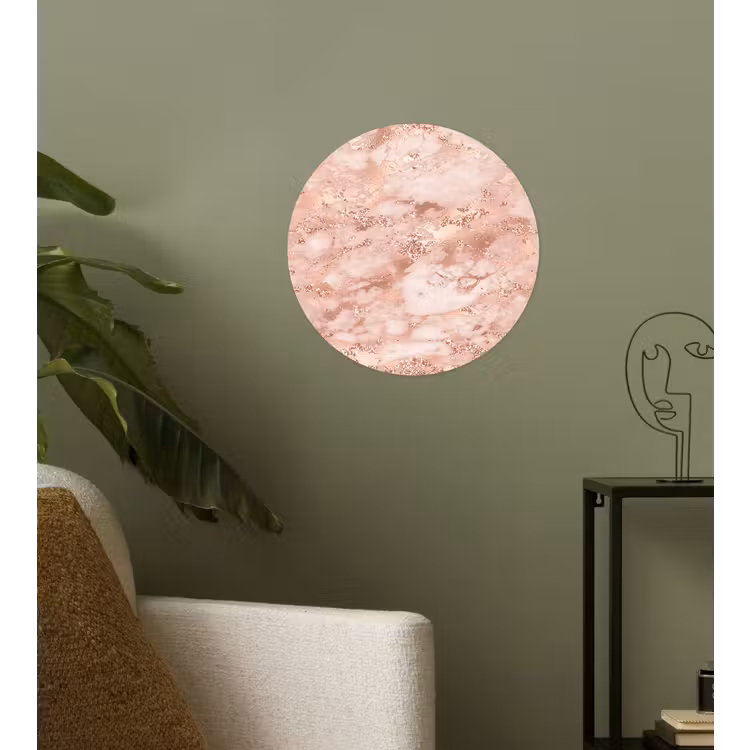 Behangcirkel - Marmer - Luxe - Roségoud - Roze - Glitter - Marmerlook — 3