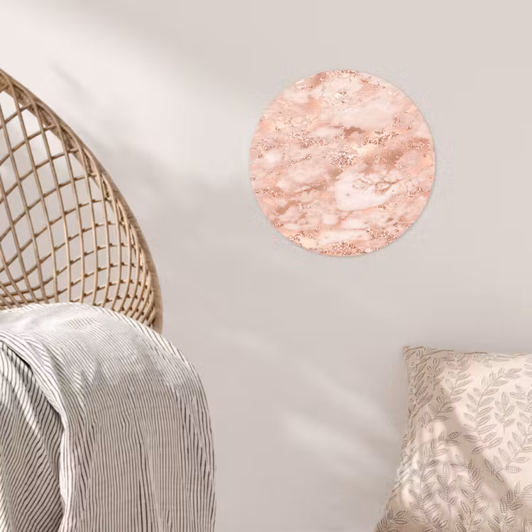 Behangcirkel - Marmer - Luxe - Roségoud - Roze - Glitter - Marmerlook — 5